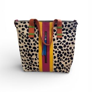 New with Tags. Leather and hair on hide tote from Folklore Couture